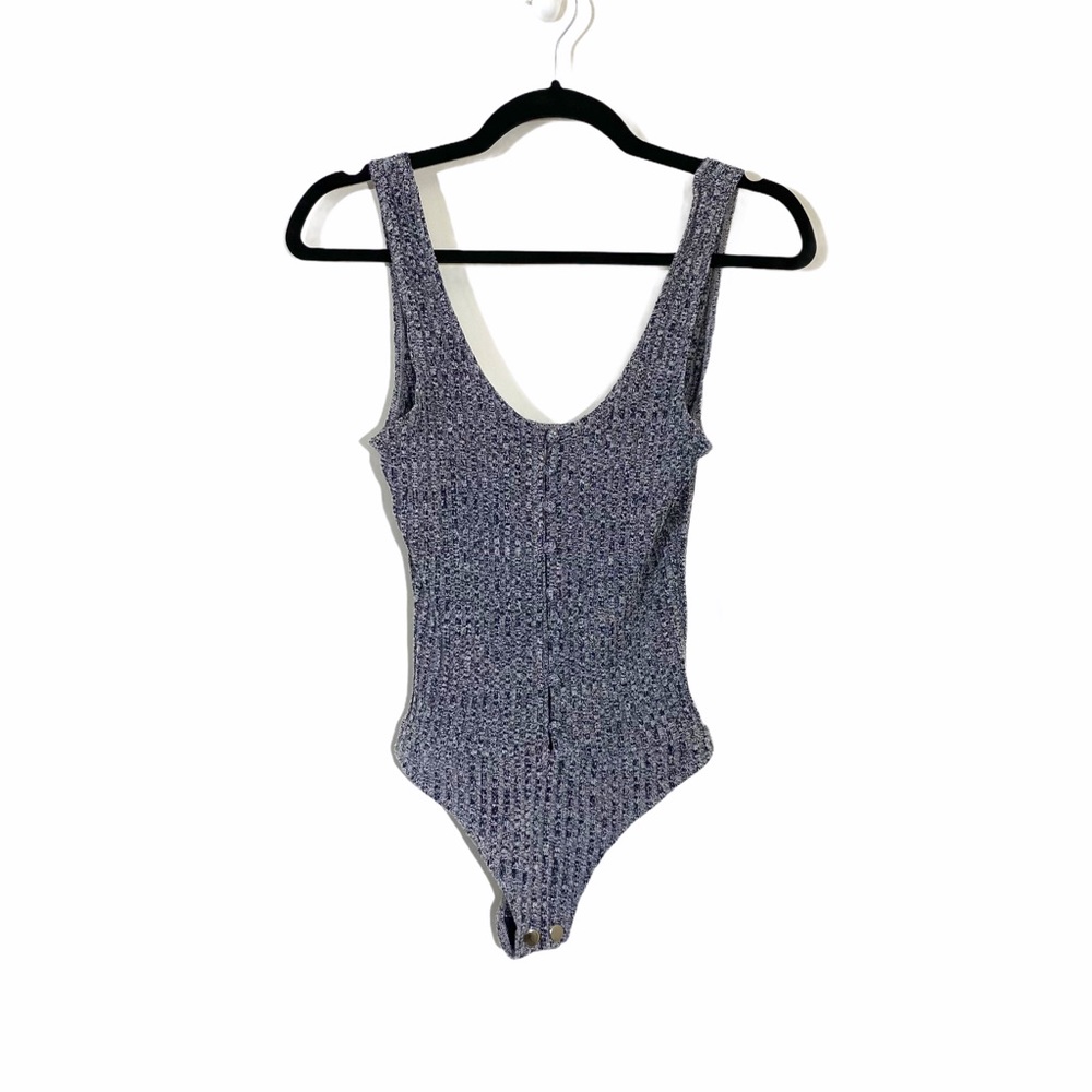 PRIVACY PLEASE Ribbed Button Front Bodysuit